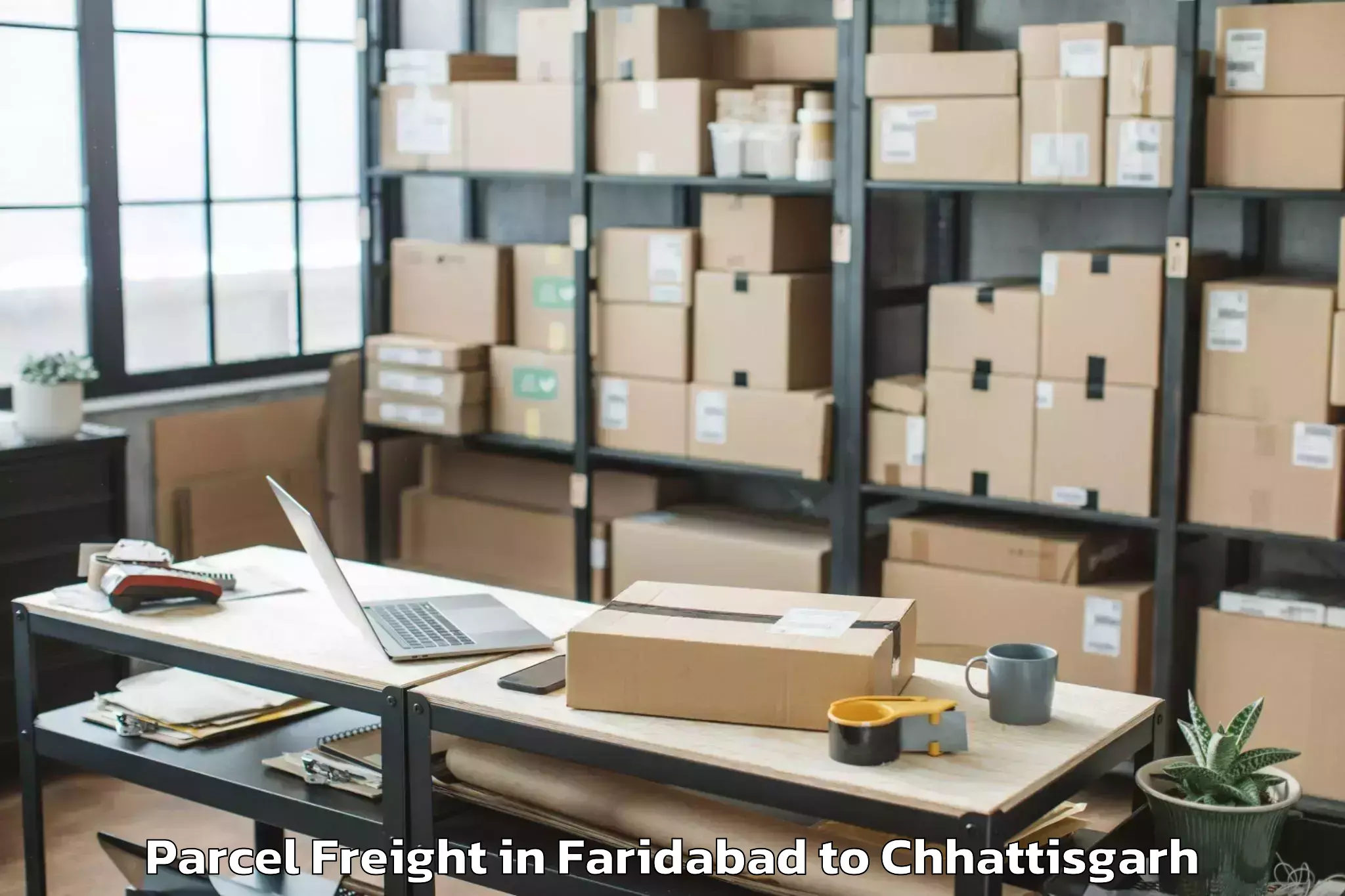 Top Faridabad to Isbm University Gariyaband Parcel Freight Available